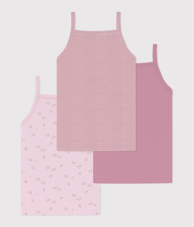 Pack of children's floral cotton tank tops multicolor