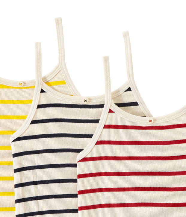 Set of 3 strap vest tops girl white