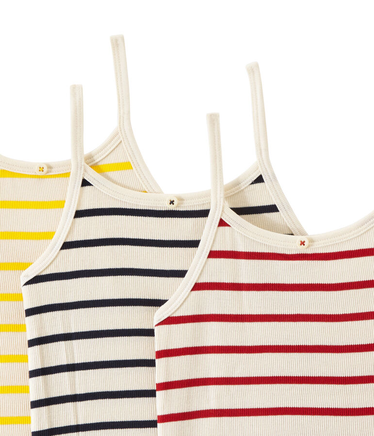 Set of 3 strap vest tops girl white