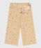 Girls' patterned corduroy trousers CAJOU beige/MULTICO