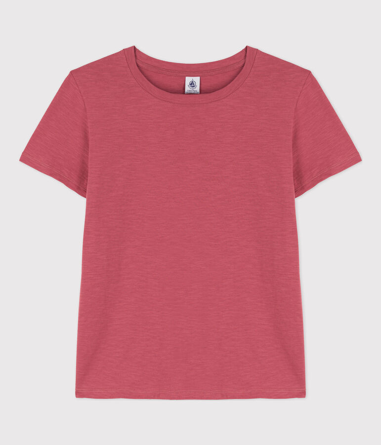 Women's Straight Round-Neck Cotton T-Shirt PAPI pink