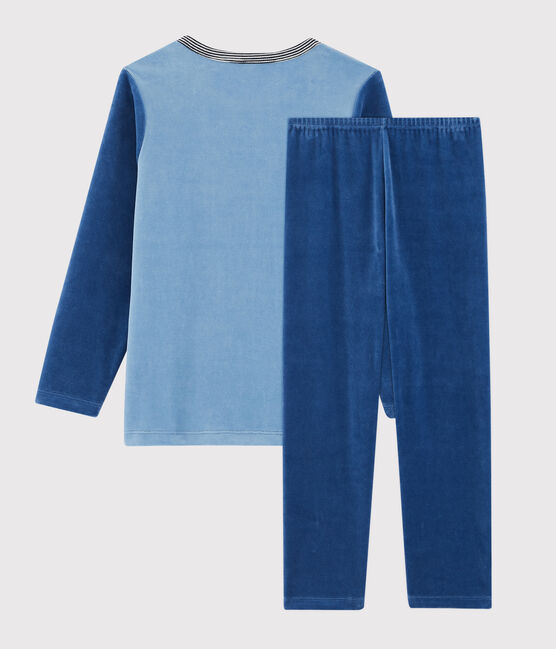 Boys' Velour Pyjamas ALASKA blue/MAJOR blue
