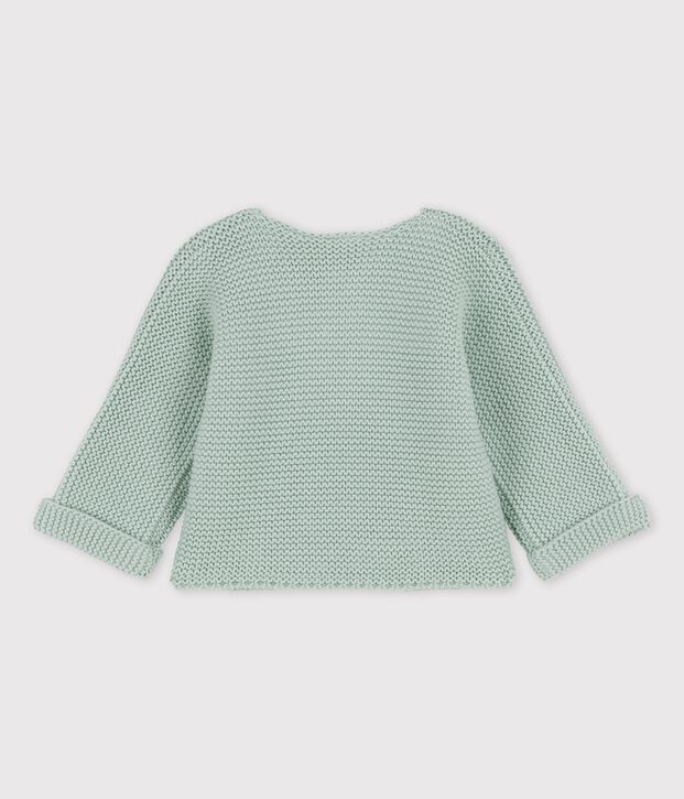 Babies' Organic Cotton Knitted Cardigan green