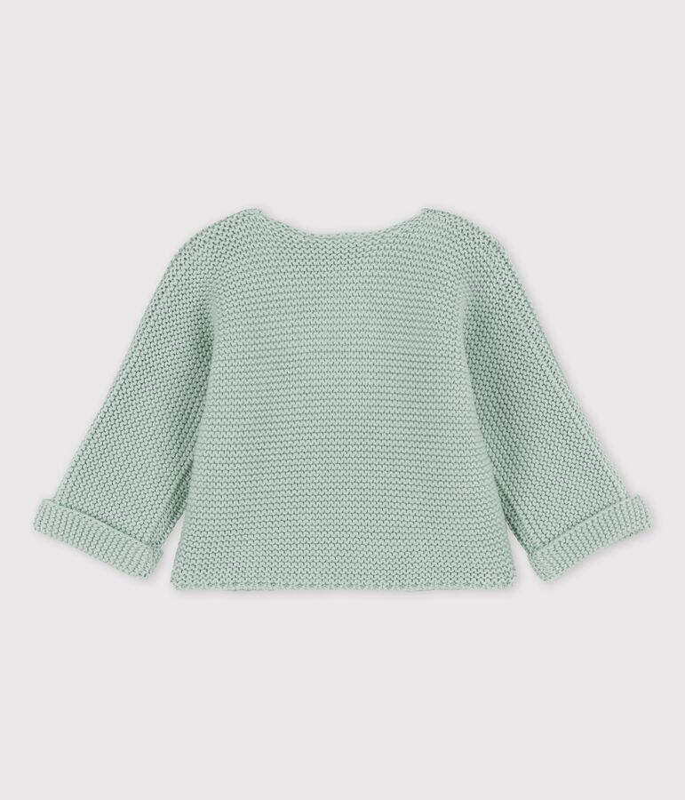 Babies' Organic Cotton Knitted Cardigan green