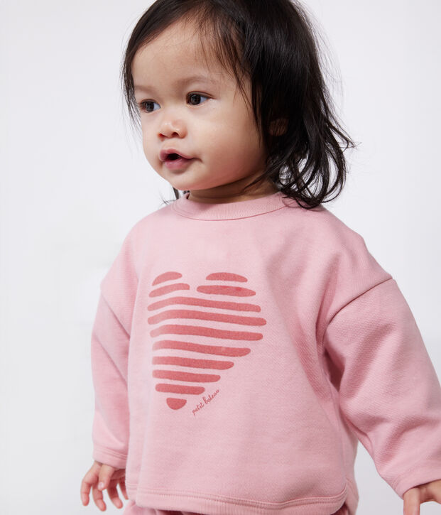 Plain cotton baby sweatshirt pink