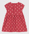 Babies' Short-Sleeved Patterned Cotton Dress PAPI pink/AVALANCHE beige