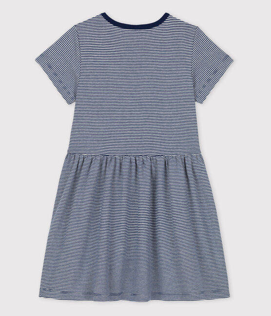 Petit Bateau x Water Family Girls' Dress MEDIEVAL blue/MARSHMALLOW white