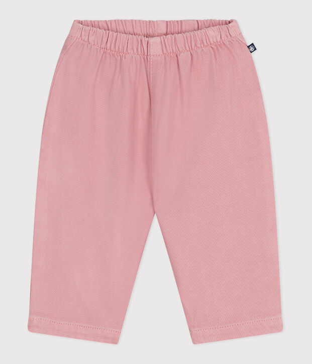 Babies' plain soft trousers pink