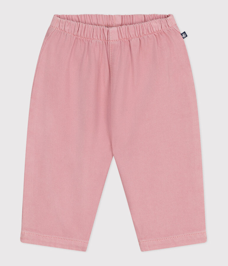 Babies' plain soft trousers pink