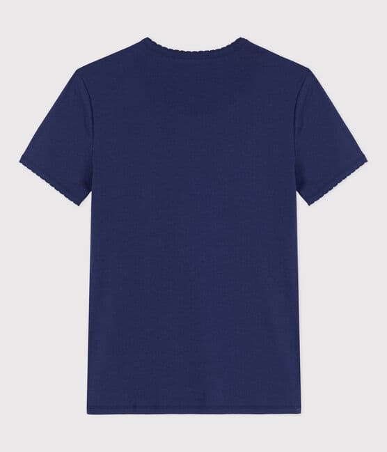 Women's Iconic Cocotte Stitch Cotton T-Shirt CHALOUPE blue