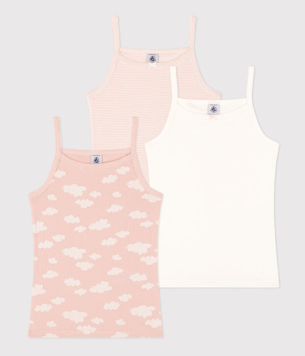 Children's Cloud Patterned Cotton Vests - 3-Pack multicolor