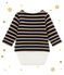 Baby girl's sailor striped body T-shirt SMOKING blue/BRINDILLE BRILLANT brown