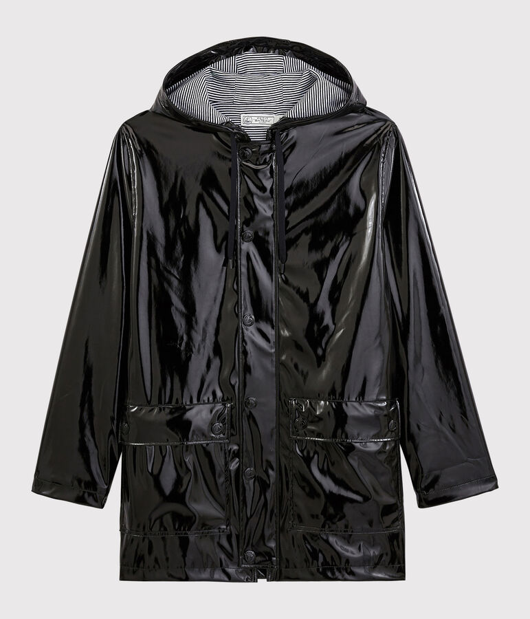 Women's iconic shiny raincoat black