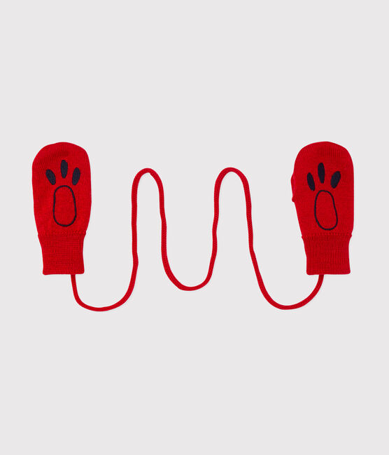 Mixed baby's mittens FROUFROU red