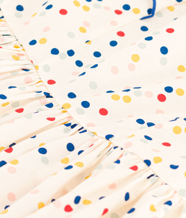 Girls' Sleeveless Printed Poplin Dress white/multicolor