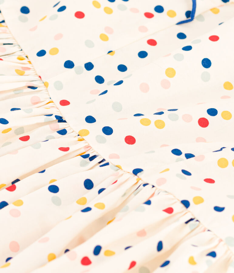 Girls' Sleeveless Printed Poplin Dress white/multicolor