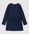 Girls' Long-Sleeved Fleece Dress SMOKING blue/MARSHMALLOW white