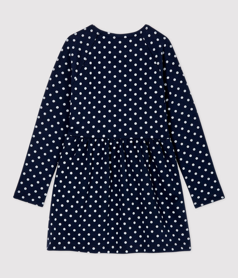 Girls' Long-Sleeved Fleece Dress blue/white
