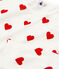 Children's Hearts Print Fleece Pyjamas MARSHMALLOW white/TERKUIT red