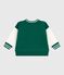 Babies' varsity-style cotton jacket in two colours EVERGREEN green/MILK