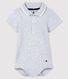 Babies' Short-Sleeved Cotton Bodysuit with Polo Shirt Collar
