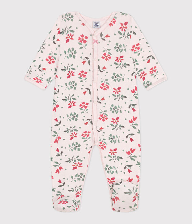 Babies' floral cotton pyjamas pink/multicolor