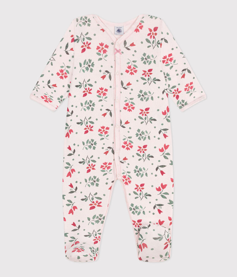 Babies' floral cotton pyjamas pink/multicolor
