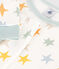 Children's star print fitted cotton pyjamas MARSHMALLOW white/MULTICO white