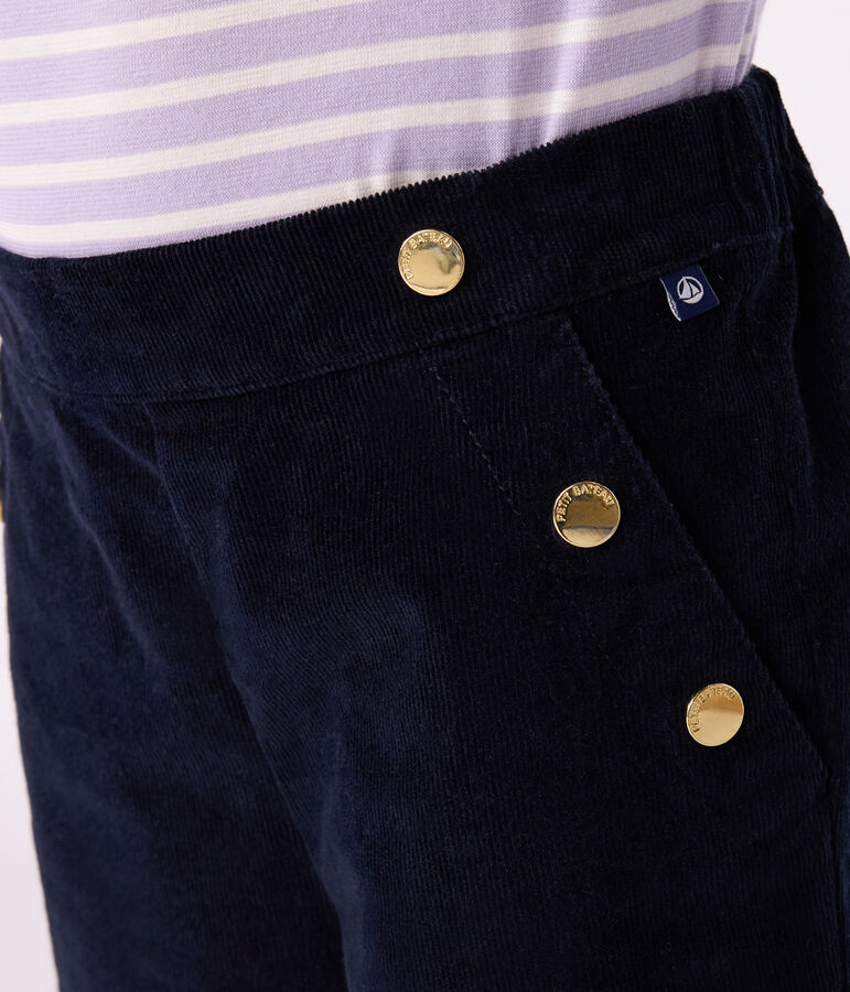 Children's plain corduroy trousers blue