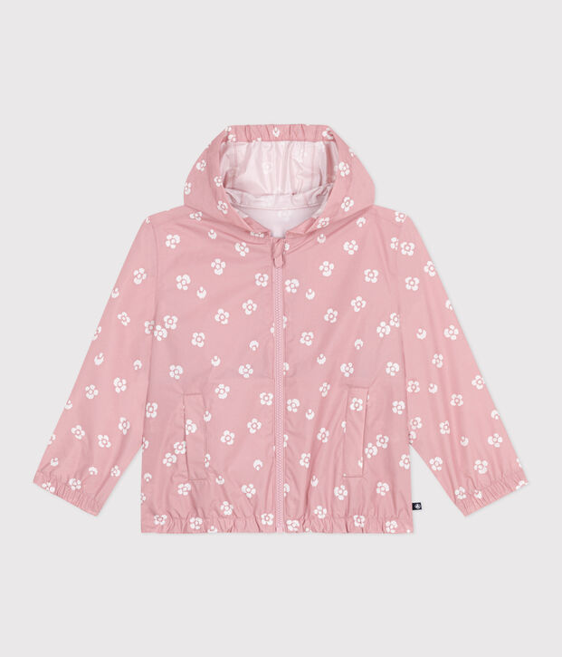 Children's floral windbreaker pink/white