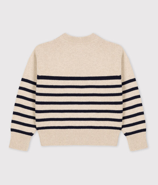 Women's' Woollen Breton Pullover AVALANCHE white/SMOKING blue