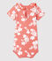 Babies' Cotton Hawaii Print Bodysuit With Ruffle Collar PAPAYE pink/MARSHMALLOW