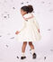 Children's long-sleeved dress in plain corduroy MILK