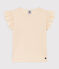 Girls' Short-Sleeved Cotton T-Shirt AVALANCHE Ecru