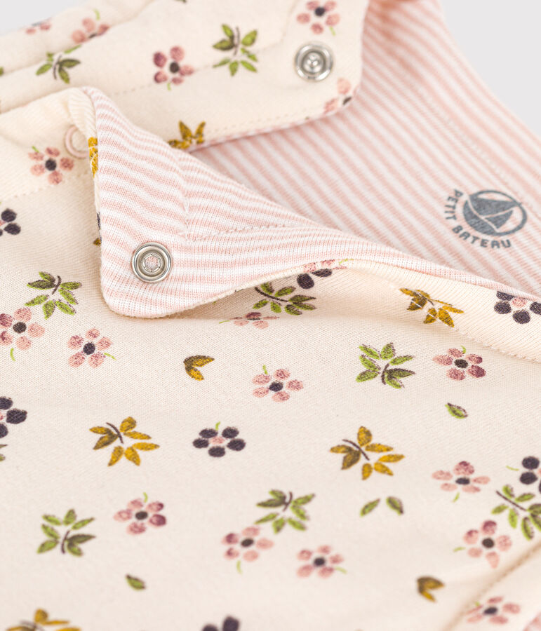 BABIES' REVERSIBLE SLEEVELESS COTTON CARDIGAN AVALANCHE beige/CUIVRE