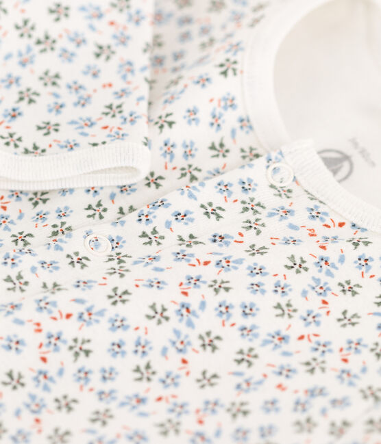 Babies' Patterned Footless Cotton Bodyjama MARSHMALLOW white/MULTICO white