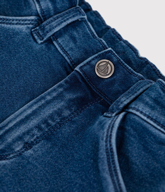 Babies' trousers in denim with elastane BLEU DELAVE blue