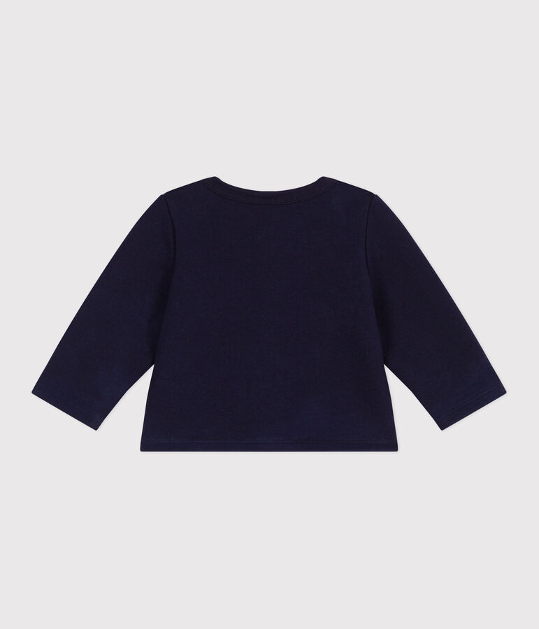 Babies' plain cotton cardigan SOIR blue