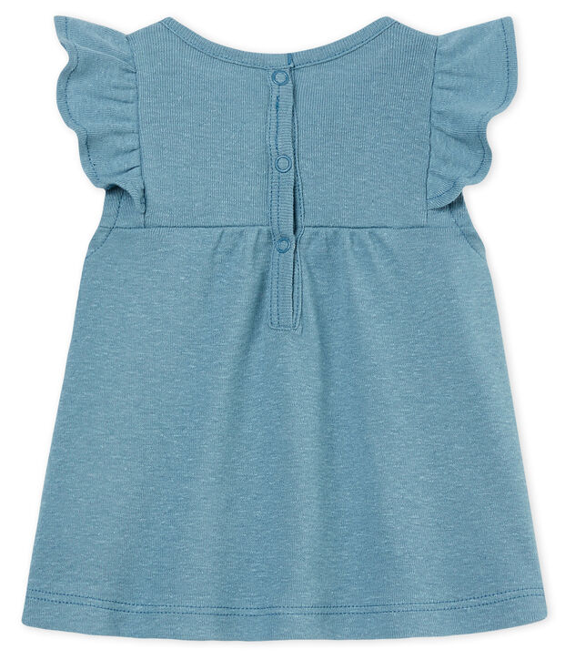 Baby girls' cotton/linen blouse blue