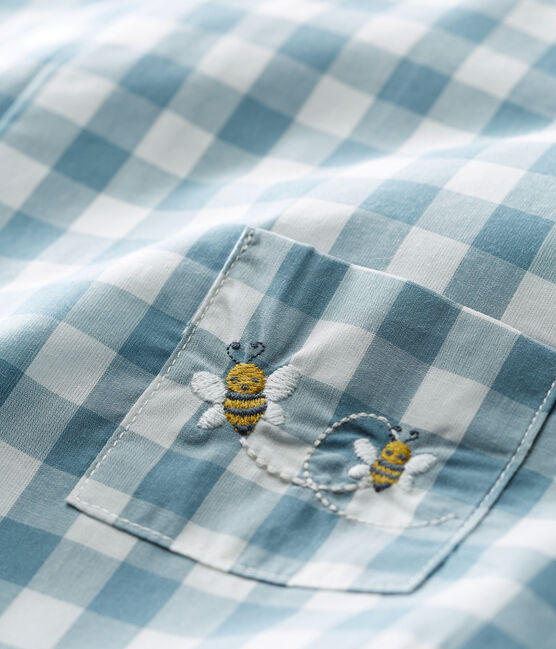 Baby boys' playsuit FONTAINE blue/MARSHMALLOW white