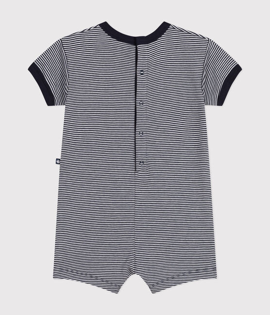 Babies' Jersey Playsuit SMOKING blue/MARSHMALLOW white