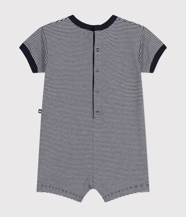 Babies' Jersey Playsuit blue/white