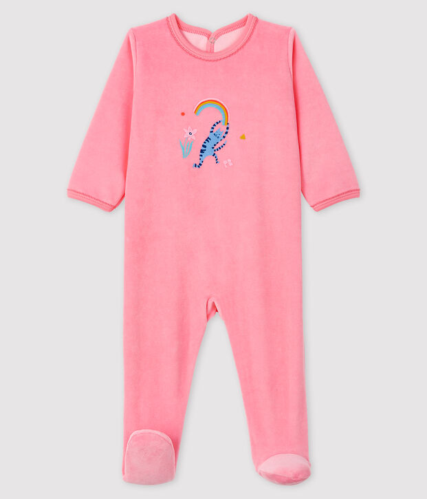 Baby Girls' Pink Velour Sleepsuit pink