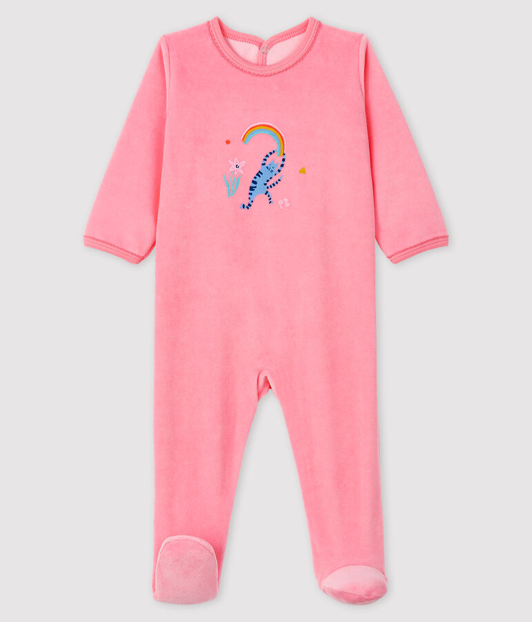 Baby Girls' Pink Velour Sleepsuit pink