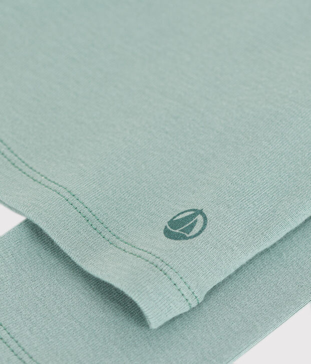 Children's plain cotton cardigan green