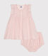 Babies' Cotton Gauze Short-Sleeved Dress and Bloomers