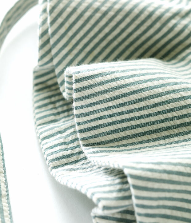 Babies' Striped Seersucker Floppy Hat green/white