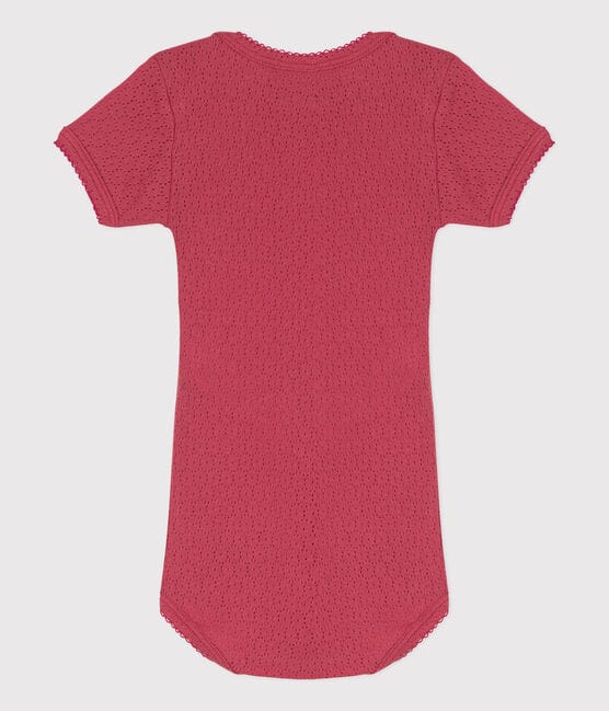 Babies' Short-Sleeved Openwork Bodysuit PAPI pink
