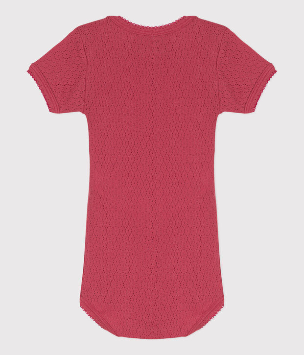 Babies' Short-Sleeved Openwork Bodysuit pink