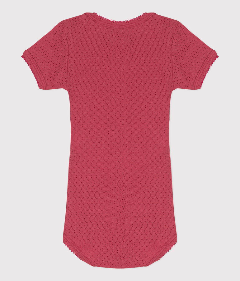 Babies' Short-Sleeved Openwork Bodysuit PAPI pink